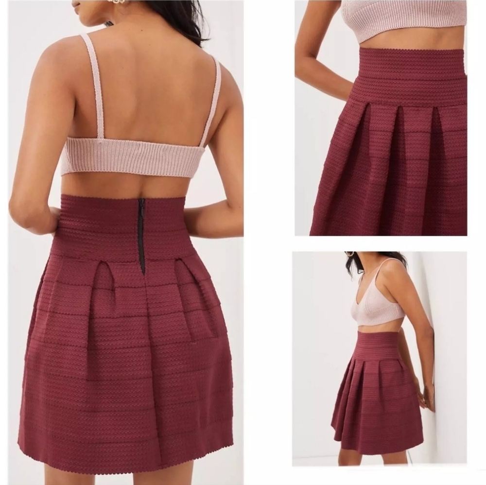 Anthropologie Girls From Savoy Full Pleat Structure Ponte Skirt XS Small NWT$140